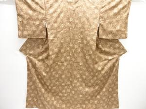 唐花模様手織り紬着物